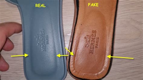 fake hermes slides vs real